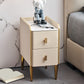 Stone Top Glam Bed Nightsand Stand Night-Artwer 20 pulgadas de madera sólida de madera sólida con piernas