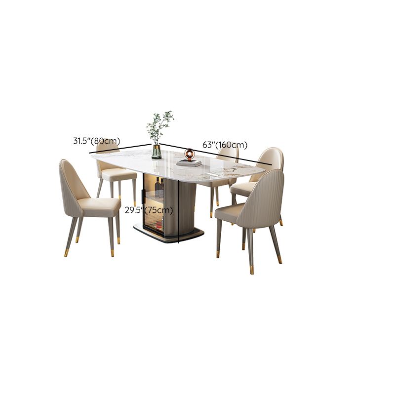 1/5/7 pezzi set da pranzo in pietra sinterizzato moderno con spazio