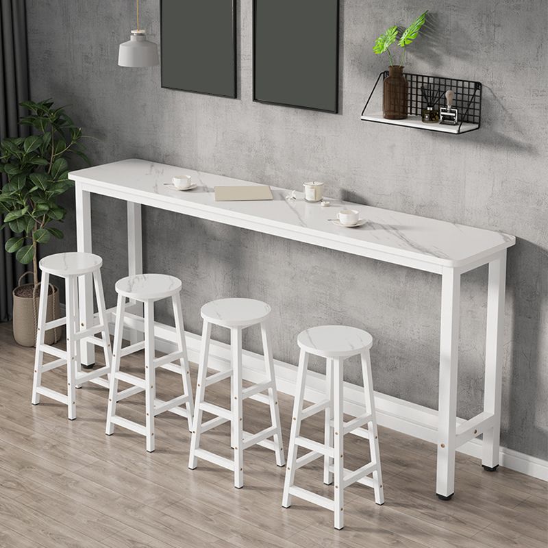 Modern Wooden Bistro Bar Table Rectangle Metal Base Bar Table Clearhalo 'Bar Furniture' 'Bar Tables' 'bar_tables' 'furn' 'furn_bar_tables' 'Furniture' 'Kitchen & Dining Furniture' 1200x1200_23a3f188-79ea-4ba9-a3d4-4e8ff95f74ca