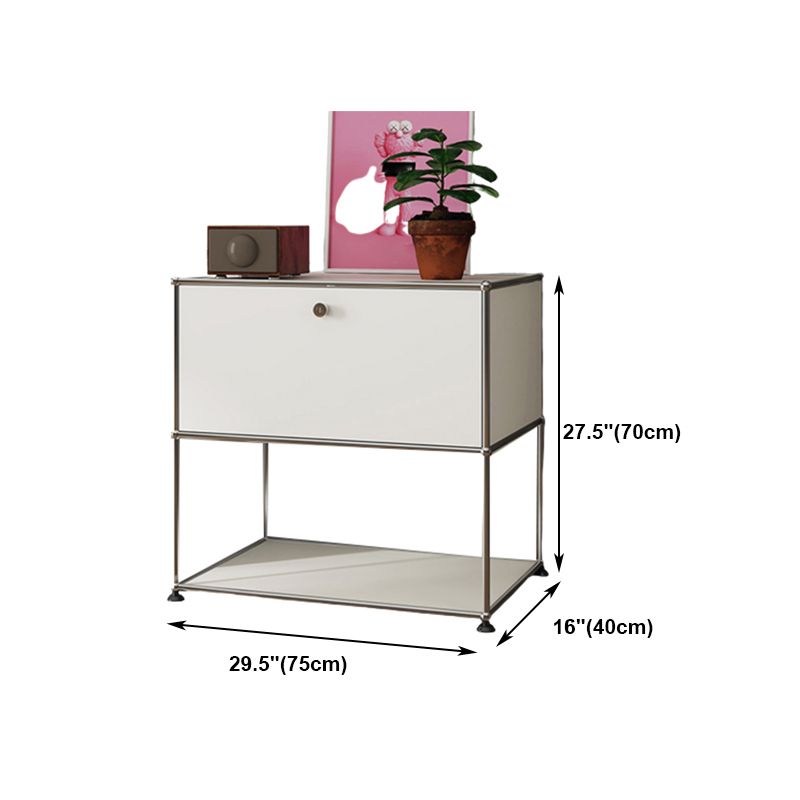 Stainless Steel Sideboard Contemporary White Dining Sideboard for Living Room Clearhalo 'buffet_sideboard' 'Buffets & Sideboards' 'furn' 'furn_buffet_sideboard' 'Furniture' 'Kitchen & Dining Furniture' 1200x1200_23a4a5a4-785c-4ab4-b47e-2e1725c7e6fd