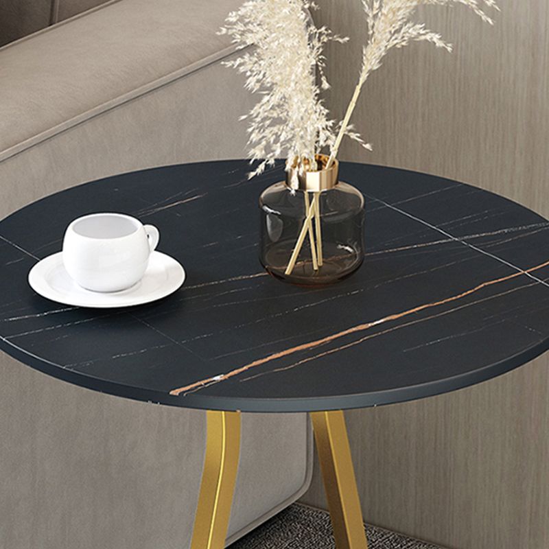 Modern 23.6" Tall Round Slate Top Side Table Iron Pedestal End Table Clearhalo 'Coffee & Accent Tables' 'End & Side Tables' 'end_side_tables' 'furn' 'furn_end_side_tables' 'Furniture' 'Living Room Furniture' 1200x1200_23a81e7c-eb85-4ad6-9805-ddea3e9e3d90
