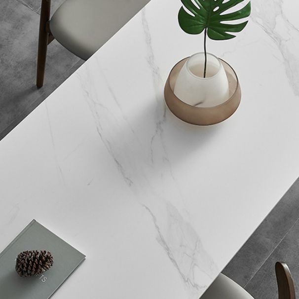 Traditional Luxury Rectangle Dining Table White Sintered Stone Table with 4 Legs Clearhalo ' dining_table' 'Dining Tables & Seating' 'Dining Tables' 'furn' 'furn_dining_table' 'Furniture' 'furniture_dining_table' 'Kitchen & Dining Furniture' 'kitchen&dining_furn' 'kitchen' 'kitchen_dining_table' 1200x1200_23a9f99b-99f9-40af-8881-b6b38185da3a