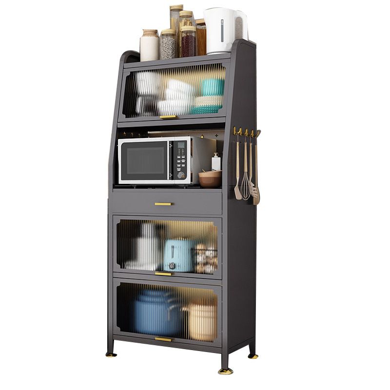 Servidor de comedor de metal contemporáneo Servidor de buffet negro para cocina