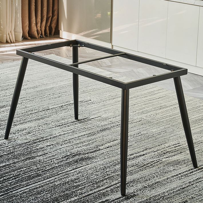Metal Industrial Rectangle Dining Table Sintered Stone Top Table for Dining Room Clearhalo ' dining_table' 'Dining Tables & Seating' 'Dining Tables' 'furn' 'furn_dining_table' 'Furniture' 'furniture_dining_table' 'Kitchen & Dining Furniture' 'kitchen&dining_furn' 'kitchen' 'kitchen_dining_table' 1200x1200_23ab5a10-786d-4b0f-9091-1dc3913de66f