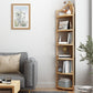Modern Style Corner Bookshelf Solid Wood Vertical Bookcase for Home