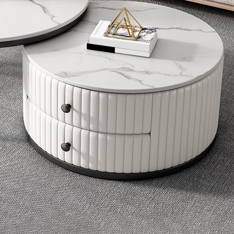 Round Nesting Coffee Table Set Frame Coffee Table Set with 2 Drawers Clearhalo 'Coffee & Accent Tables' 'Coffee Tables' 'coffee_tables' 'furn' 'furn_coffee_tables' 'Furniture' 'Living Room Furniture' 1200x1200_23adb8de-14bc-41b6-a024-9a8cf6c63270