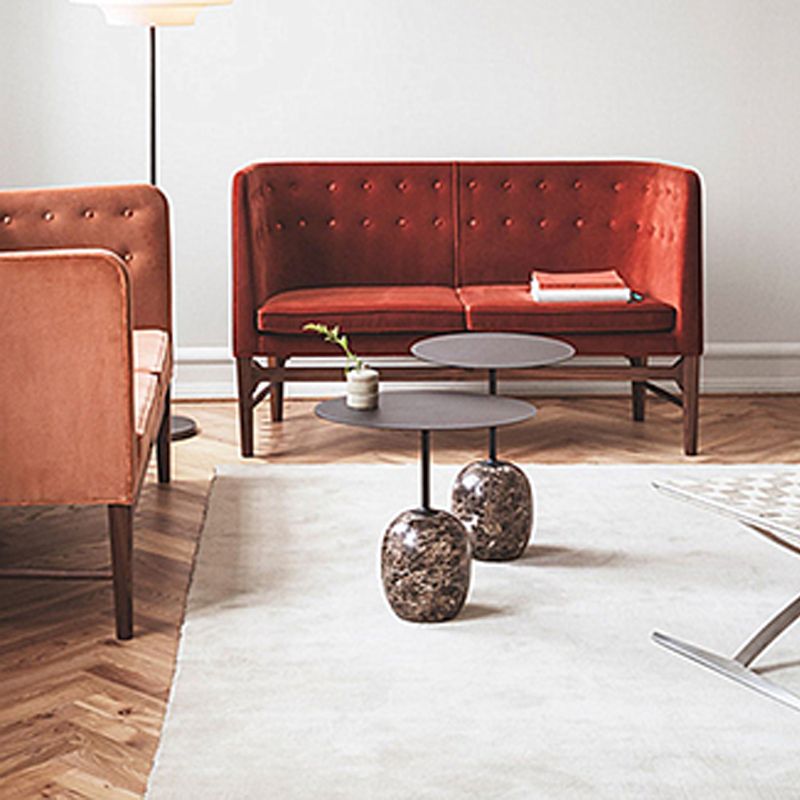 Pedestal Round Side Table Mid-Century Metal Sofa Corner Table Clearhalo 'Coffee & Accent Tables' 'End & Side Tables' 'end_side_tables' 'furn' 'furn_end_side_tables' 'Furniture' 'Living Room Furniture' 1200x1200_23b03c93-5b30-401e-8132-ffeeb05209cc