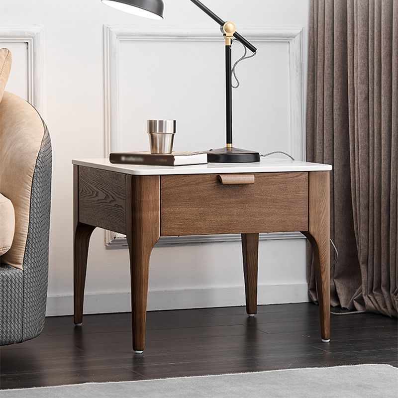 Square Solid Wood 4 Legs End Table Modern Brown/Black Side Table with Storage Clearhalo 'Coffee & Accent Tables' 'End & Side Tables' 'end_side_table' 'end_side_tables' 'furn' 'furn_end_side_tables' 'Furniture' 'furniture_end_side_table' 'Living Room Furniture' 1200x1200_23b07c33-88aa-427c-be75-7aa39766d084