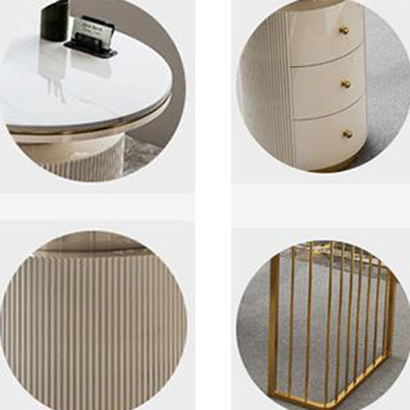 Glam Stone Office Bureau 3 tiroirs 29,53 "Bureau d'écriture de haut avec base de piédestal