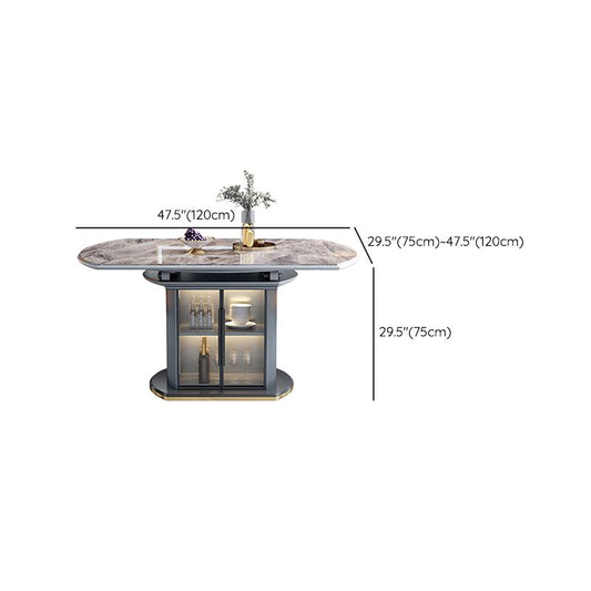 Muebles de piedra de estilo moderno 1/5/7/9/11 PCS Mesa de comedor de forma redonda con silla de comedor