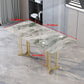 Sintered Stone Dining Table Traditional Luxury Rectangle Table with Gold Frame Clearhalo ' dining_table' 'Dining Tables & Seating' 'Dining Tables' 'furn' 'furn_dining_table' 'Furniture' 'furniture_dining_table' 'Kitchen & Dining Furniture' 'kitchen&dining_furn' 'kitchen' 'kitchen_dining_table' 1200x1200_23b44677-c1b9-4c58-b32f-226df9726217