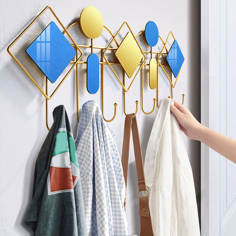 壁に取り付けられたコートハンガーモダンメタル7フックコートラック、10.63 "