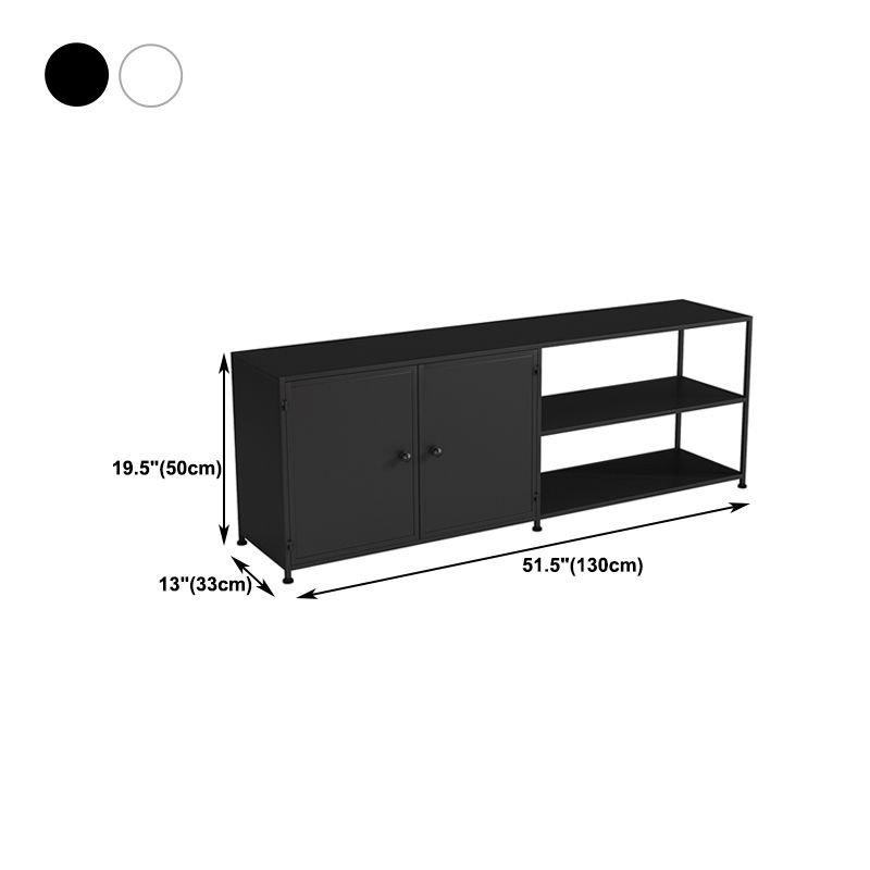 12.99"D TV Stand Industrial Style Open Storage TV Console with 3-shelf Clearhalo 'furn' 'furn_tv_stands_entertainment_centers' 'Furniture' 'Living Room Furniture' 'TV Stands & Entertainment Centers' 'TV Stands & Media Storage Furniture' 'tv_stands_entertainment_centers' 1200x1200_23b49feb-619c-4232-813e-42f48b840ea3