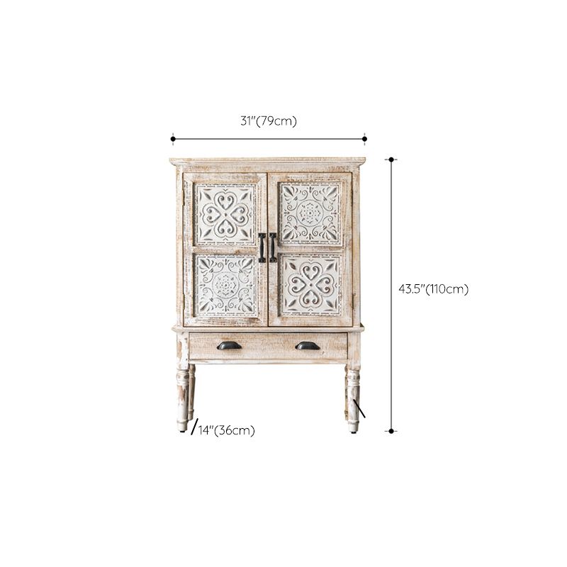 Industrial Rectangle Accent Cabinet Distressed Finish Fretwork Accent Cabinet Clearhalo 'Cabinets & Chests' 'cabinets_chests' 'furn' 'furn_cabinets_chests' 'Furniture' 'Living Room Furniture' 1200x1200_23b4e1ed-f559-4a73-ad7c-941f280f7bce