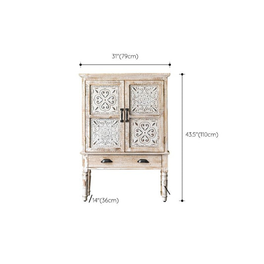 Industrial Rectangle Accent Cabinet Distressed Finish Fretwork Accent Cabinet Clearhalo 'Cabinets & Chests' 'cabinets_chests' 'furn' 'furn_cabinets_chests' 'Furniture' 'Living Room Furniture' 1200x1200_23b4e1ed-f559-4a73-ad7c-941f280f7bce