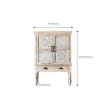 Industrial Rectangle Accent Cabinet Distressed Finish Fretwork Accent Cabinet Clearhalo 'Cabinets & Chests' 'cabinets_chests' 'furn' 'furn_cabinets_chests' 'Furniture' 'Living Room Furniture' 1200x1200_23b4e1ed-f559-4a73-ad7c-941f280f7bce