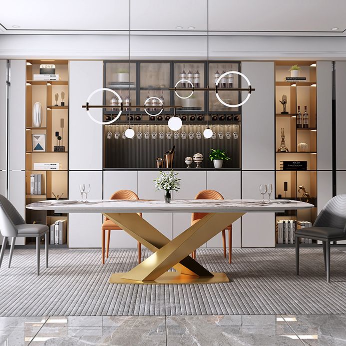 Rectangle Luxury Dining Table White Tone Fixed Table of Sintered Stone Clearhalo ' dining_table' 'Dining Tables & Seating' 'Dining Tables' 'furn' 'furn_dining_table' 'Furniture' 'furniture_dining_table' 'Kitchen & Dining Furniture' 'kitchen&dining_furn' 'kitchen' 'kitchen_dining_table' 1200x1200_23b585b6-3971-429a-bd8d-ee46be1c8cd5