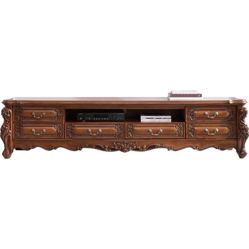 Traditional Rubber Wood TV Console Open Storage TV Media Stand for Living Room Clearhalo 'furn' 'furn_tv_stands_entertainment_centers' 'Furniture' 'Living Room Furniture' 'TV Stands & Entertainment Centers' 'TV Stands & Media Storage Furniture' 'tv_stands_entertainment_centers' 1200x1200_23b5ba5c-eeb5-426d-9654-3316ef2670ee