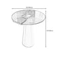 Contemporary Stone Top End Table Stainless Steel Pedestal Sofa Side Table