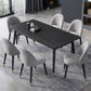 Rectangle 4 Legs Dining Table Modern Dining Room Table of Sintered Stone Clearhalo 'Dining Tables & Seating' 'Dining Tables' 'dining_table' 'furn' 'furn_dining_table' 'Furniture' 'Kitchen & Dining Furniture' 1200x1200_23b89e33-caf6-4293-9283-ca6b245a7e8b