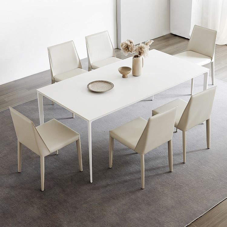 Stone Top Dining Table Rectangle Contemporary Dining Table with 4 Legs Clearhalo 'Dining Tables & Seating' 'Dining Tables' 'dining_table' 'furn' 'furn_dining_table' 'Furniture' 'furniture_dining_table' 'Kitchen & Dining Furniture' 'kitchen' 'kitchen_dining_table' 1200x1200_23ba14c8-4e67-4708-8944-f2cc1bd66e98