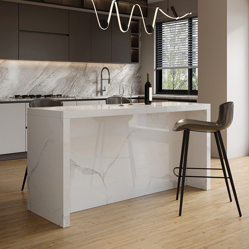 Modern Style Bar Table Stone Rectangle Bar Table for Living Room