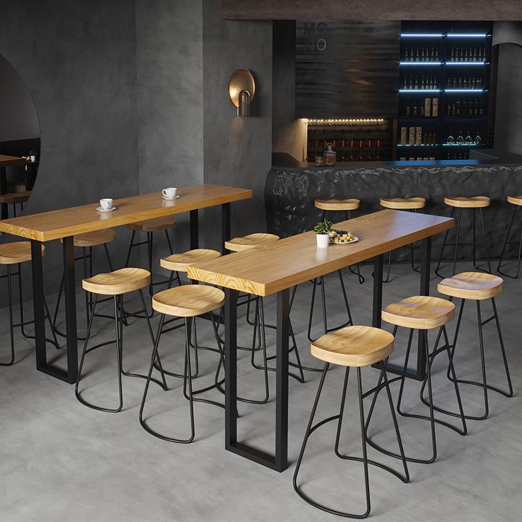 Rectangle Bar Dining Table Contemporary Bar Dining Table with Black Sled Base Clearhalo 'Bar Furniture' 'Bar Tables' 'bar_tables' 'furn' 'furn_bar_tables' 'Furniture' 'Kitchen & Dining Furniture' 1200x1200_23baa0f1-acca-4d22-9e06-d5c688379643