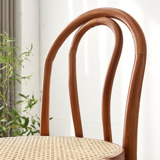 Tabouret de comptoir de siège rond solide en bois contemporain avec pattes en bois