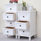 Nautical Solid Wood Storage Chest Bedroom Vertical Chest with Drawers