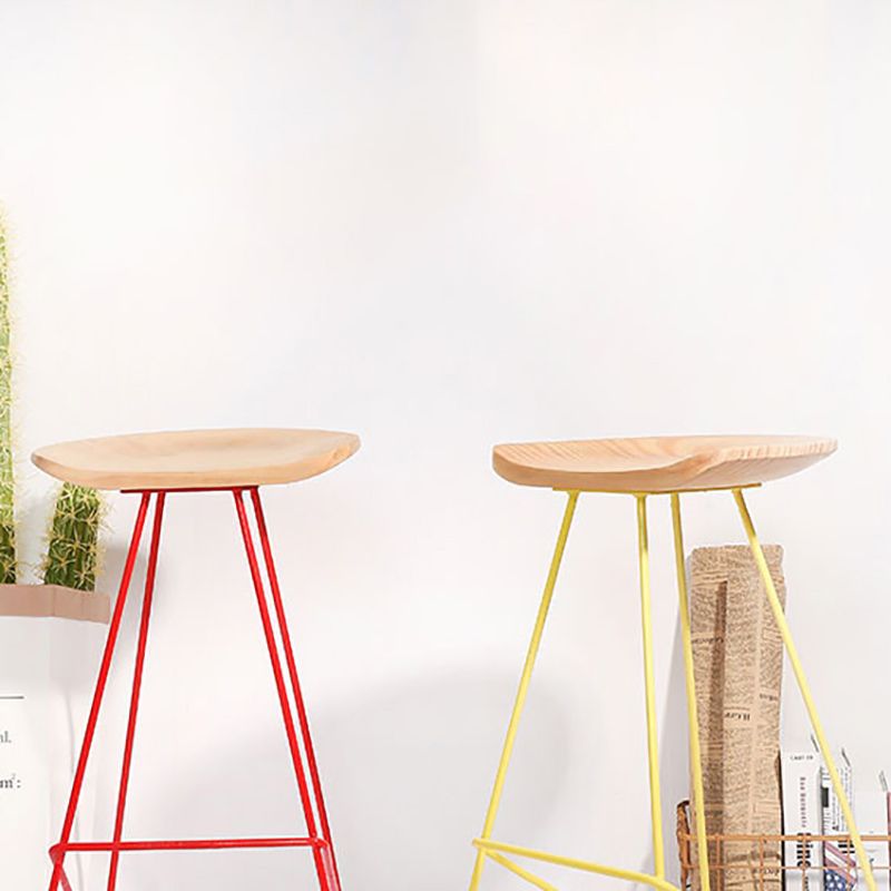 Modern Solid Wood Counter Stool Armless Bar Stool with Footrest Clearhalo 'Bar Furniture' 'Bar Stools' 'bar_stools' 'furn' 'furn_bar_stools' 'Furniture' 'Kitchen & Dining Furniture' 1200x1200_23bedd9a-5858-499d-a787-a959a23ff447