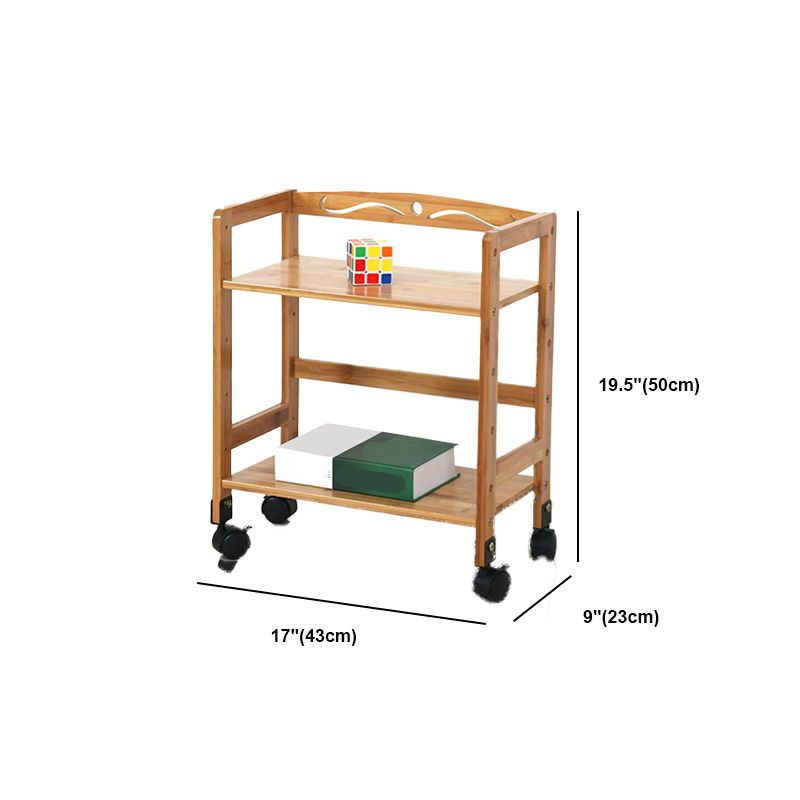 Wooden Bamboo Bookcase 9" Wide with Rectangular Shelves Bookshelf for Study Room