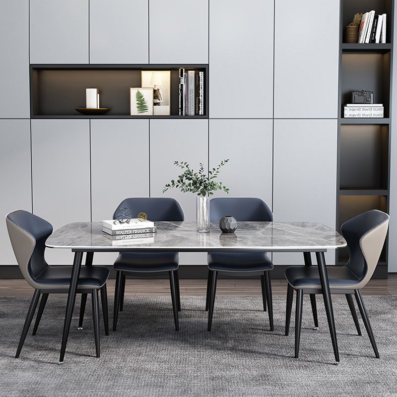 Dining Room Sets Modern with Sintered Stone Table and Upholstered Chairs Clearhalo 'Dining Room Sets' 'Dining Tables & Seating' 'dining_room_set' 'furn' 'furn_dining_room_set' 'Furniture' 'furniture_dining_room_set' 'Kitchen & Dining Furniture' 'kitchen&dining_furn' 'kitchen' 1200x1200_23bf8407-9742-4c79-82c0-a8f9eeb8fded