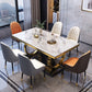 Luxury Marble Dining Table for Restaurant Rectangle Table With Gold Metal Pedestal Clearhalo ' dining_table' 'Dining Tables & Seating' 'Dining Tables' 'furn' 'furn_dining_table' 'Furniture' 'furniture_dining_table' 'Kitchen & Dining Furniture' 'kitchen&dining_furn' 'kitchen' 'kitchen_dining_table' 1200x1200_23bfff57-e58a-4107-9914-185aeceeb10e