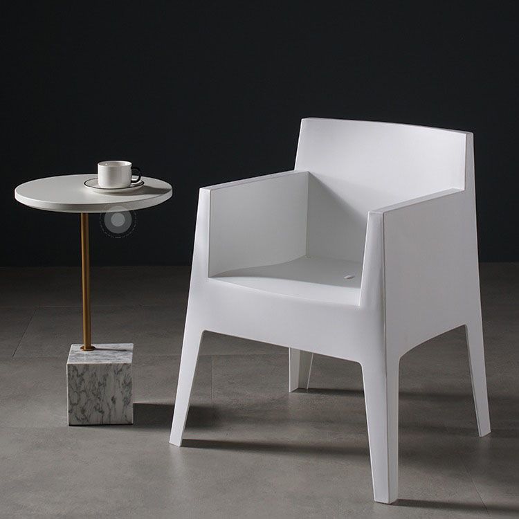 Scandinavian Style Arm Plastic Side Chairs Solid Back Dining Chair for Home Clearhalo ' kitchen&dining_furn' 'Dining Chairs' 'Dining Tables & Seating' 'dining_chair' 'furn' 'furn_dining_chair' 'Furniture' 'furniture_dining_chair' 'Kitchen & Dining Furniture' 'kitchen' 1200x1200_23c0e3cc-1add-4402-a350-3312379c92fc