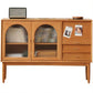 Cajón Pine Wood aparador de estantería ajustable moderna Credenza para sala de estar