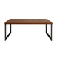Industrial Solid Wood Writing Desk Sled Base Rectangular Office Desk with Iron Legs