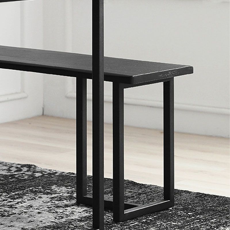 Mid-Century Modern Solid Wood Bench Rectangle Seating Bench in Black with Legs Clearhalo 'Benches' 'Chairs & Seating' 'furn' 'furn_benches' 'Furniture' 'Living Room Furniture' 1200x1200_23c55b24-72de-4f91-a43c-59153a3afeaf