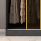 Contemporary Style 5 Tier Wardrobe Glass Cloth Rod Included Wardrobe Closet