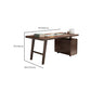 Bureau d'écriture en bois massif bureau de bureau piédestal avec 2 tiroirs pour salle d'étude