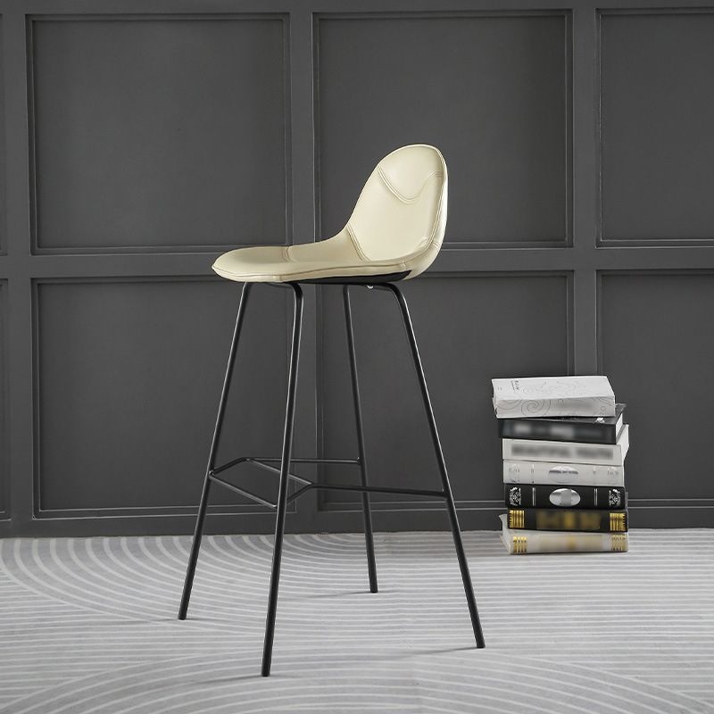 Contemporary Matte Finish Footrest Barstool Leather Home Stool Clearhalo 'Bar Furniture' 'Bar Stools' 'bar_stools' 'Furniture' 'furniture_bar_stools' 'Kitchen & Dining Furniture' 1200x1200_23c7ab14-1e9b-48a1-aad9-46684fb0c016