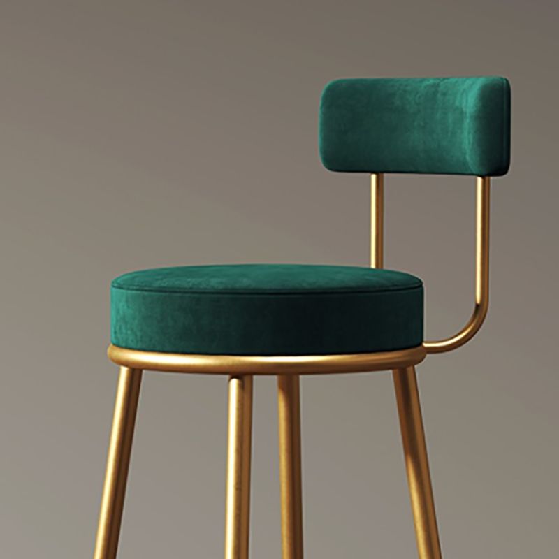 Nordic Glam Style Bar Stool Round Counter Bar Stool with Metal Legs Clearhalo 'Bar Furniture' 'Bar Stools' 'bar_stools' 'furn' 'furn_bar_stools' 'Furniture' 'furniture_bar_stools' 'Kitchen & Dining Furniture' 1200x1200_23c7f2d7-3341-404e-b63e-ab028a960748