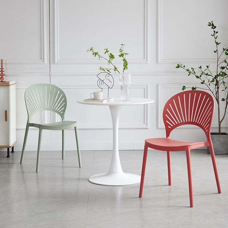 Contemporary Style Plastic Open Side Chair Colorful Stacking Dining Chairr for Home Clearhalo ' kitchen&dining_furn' 'Dining Chairs' 'Dining Tables & Seating' 'dining_chair' 'furn' 'furn_dining_chair' 'Furniture' 'furniture_dining_chair' 'Kitchen & Dining Furniture' 'kitchen' 1200x1200_23c83feb-fe6f-4a50-b9e0-0708960a425f