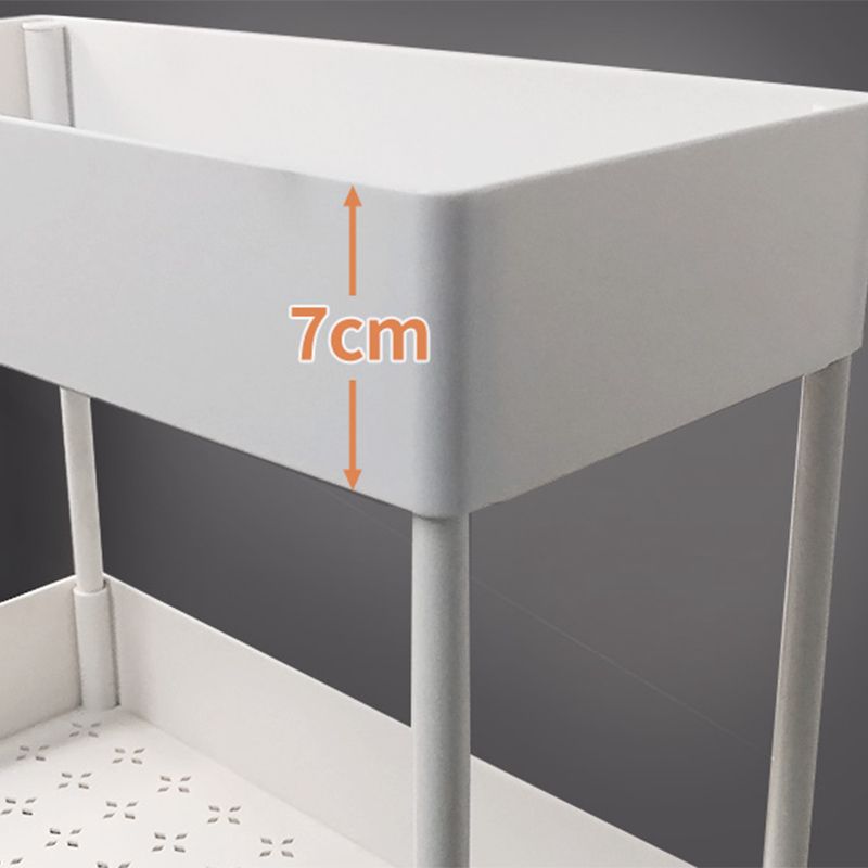 Contemporary Plastic Geometric Bookcase Open Back Bookshelf with Wheels