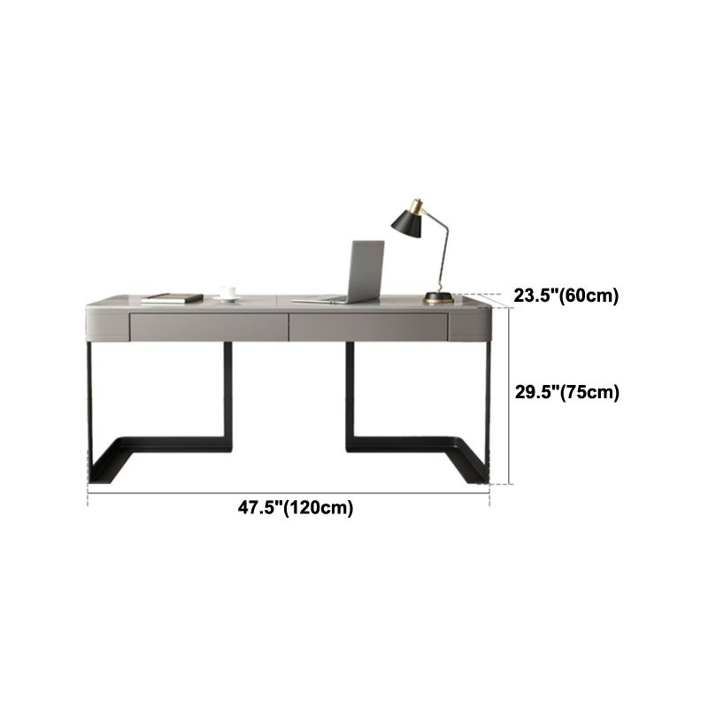Modern Style Office Desk Sintered Stone 2-drawer Desk for Home Clearhalo 'furn' 'furn_office_desk' 'Furniture' 'Office Desks' 'Office Furniture' 'office_desk' 1200x1200_23cb74ef-45ce-4ced-b215-ba4600188cb4