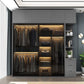 Modern Style Glass Wardrobe Bedroom Wardrobe Closet with 1 Drawer