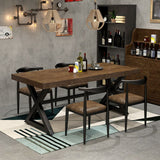 Industrial Style Home Pine Dining Table Rectangle Shape Table with Trestle Base Clearhalo ' dining_table' 'Dining Tables & Seating' 'Dining Tables' 'furn' 'furn_dining_table' 'Furniture' 'furniture_dining_table' 'Kitchen & Dining Furniture' 'kitchen&dining_furn' 'kitchen' 'kitchen_dining_table' 1200x1200_23cd3816-ce3f-4455-94c5-6441101fb0e8