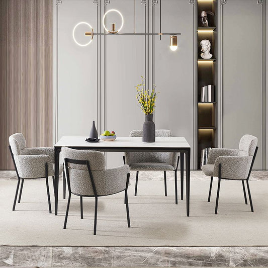 Sedia da sala da pranzo cucina sedia da pranzo contemporanea con gambe in metallo nero