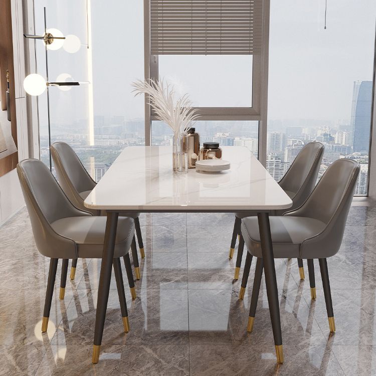 Table à manger en pierre fritrée blanche