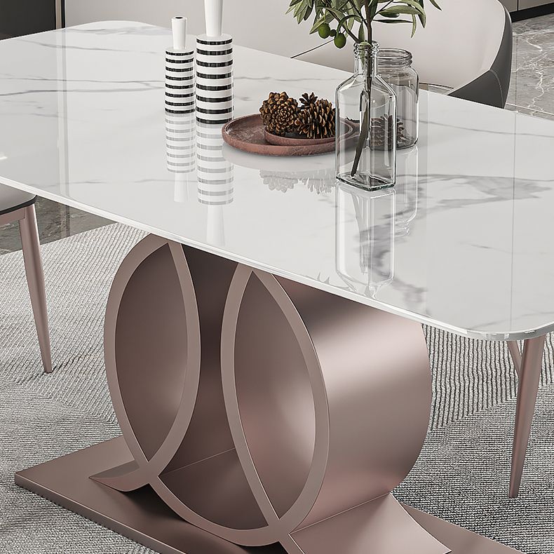 Nordic Glam Rectangle Sintered Stone Dining Table Set 1/4/5/6/7 Pieces Set Clearhalo 'Dining Room Sets' 'Dining Tables & Seating' 'dining_room_set' 'furn' 'furn_dining_room_set' 'Furniture' 'furniture_dining_room_set' 'Kitchen & Dining Furniture' 1200x1200_23cf4ed0-7881-47e8-bec0-ce5594199cbe