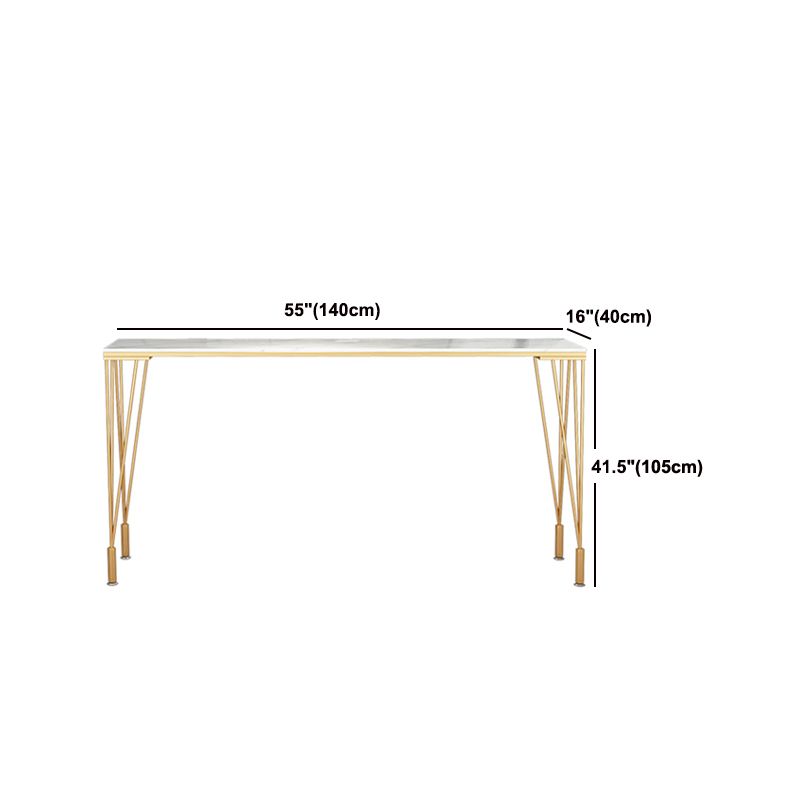 Indoor Rectangle Cocktail Bar Table White Marble and Metal Bistro Bar Table Clearhalo 'Bar Furniture' 'Bar Tables' 'bar_tables' 'furn' 'furn_bar_tables' 'Furniture' 'Kitchen & Dining Furniture' 1200x1200_23cfd295-ff62-41fd-a3f1-1b4d05c0a76a